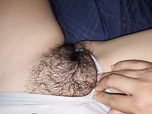 My school girl's hairy snatch is dribbling raw and well-prepped to be ravaged rock-hard